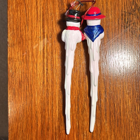 Vintage Old World Christmas Ornaments Mr & Mrs Glass Blown Icicle Snowmen - Picture 2 of 9